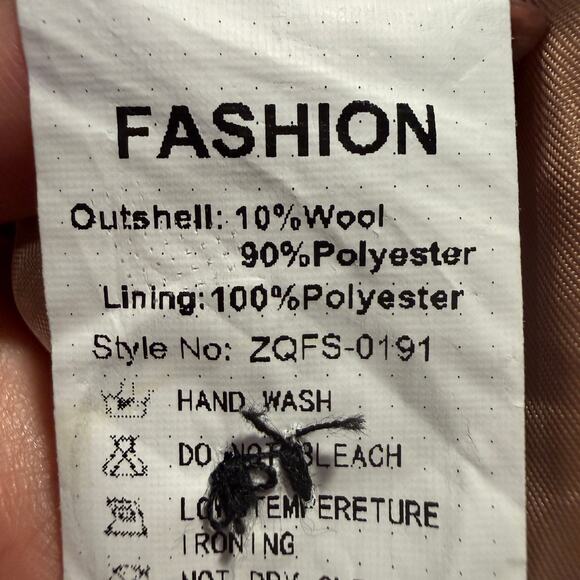 Camel Brown Wool Blend Long Coat Women Small Winter Outerwear Chic Fall Classic - Picture 6 of 6